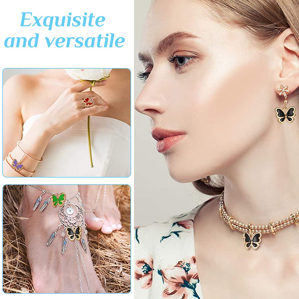 PATPAT Butterfly Charms for Jewellery Making Gold Plated Enamel Charms for Earring Bracelets Necklace DIY Craft Making Charms - 30 Pieces PATPAT Butterfly Charms for Jewellery Making Gold Plated Enamel Charms for Earring Bracelets Necklace DIY Craft Making Charms - 30 Pieces